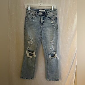 Acid-Washed Distressed Jeans